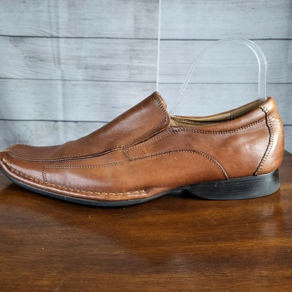 Aldo Mens Brown Leather Classic Casual Square Toe Slip On Loafer Size 9.5 - Picture 4 of 8